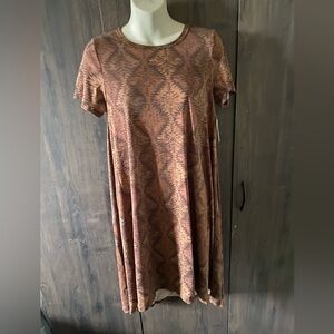 Lula Roe elegant Brown Patterned Dress size XS